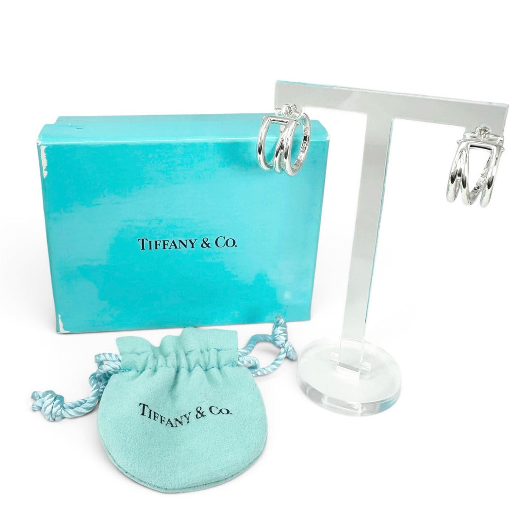 Excellent TIFFANY&Co. Pierce Diagonal hoop Silver SV925 Women