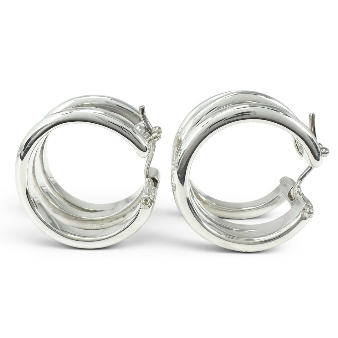 Excellent TIFFANY&Co. Pierce Diagonal hoop Silver SV925 Women