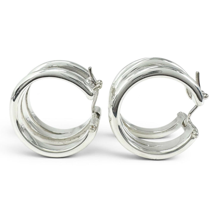 Excellent TIFFANY&Co. Pierce Diagonal hoop Silver SV925 Women