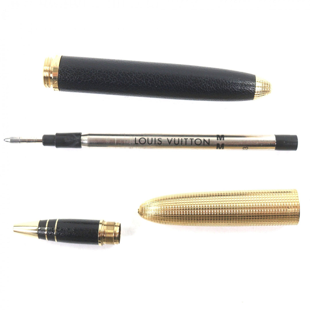 Very Good LOUIS VUITTON Ballpoint pen Dock Cuir Cap type black mens N71402