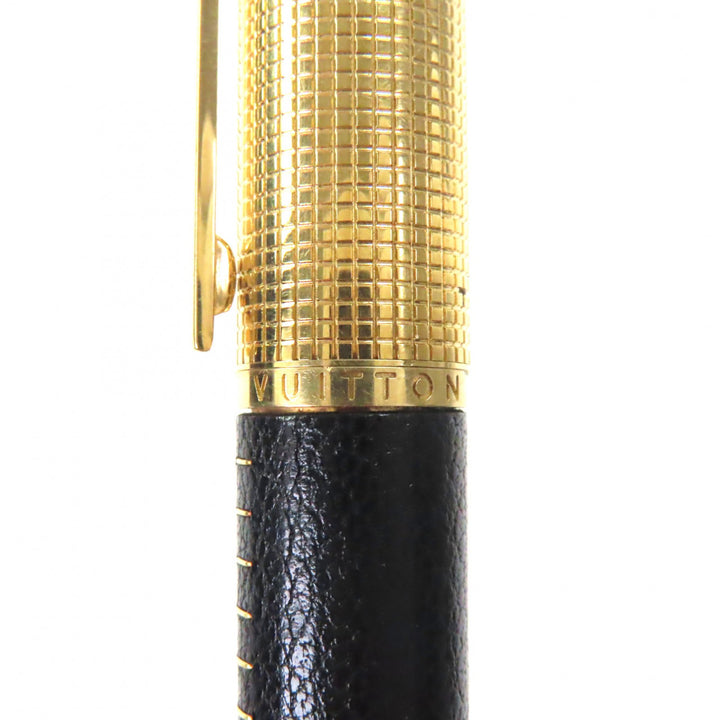 Very Good LOUIS VUITTON Ballpoint pen Dock Cuir Cap type black mens N71402