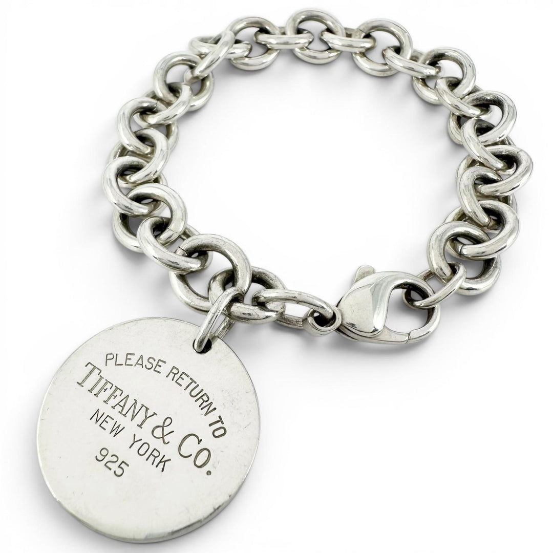 Great TIFFANY&Co. bracelet Return to TIFFANY&Co. Round Tag Chain design Silver