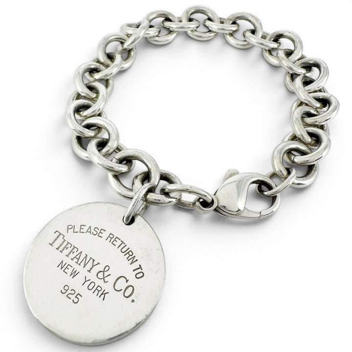 Great TIFFANY&Co. bracelet Return to TIFFANY&Co. Round Tag Chain design Silver