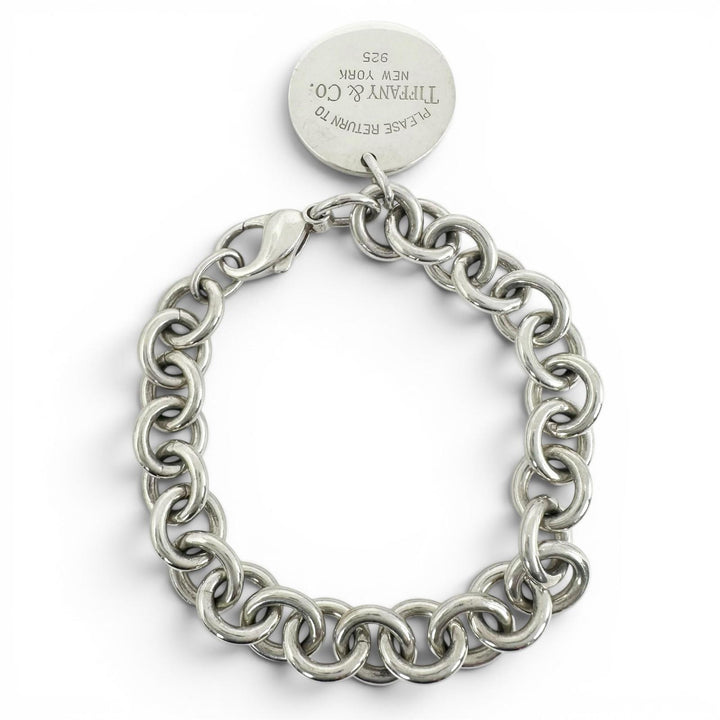 Great TIFFANY&Co. bracelet Return to TIFFANY&Co. Round Tag Chain design Silver