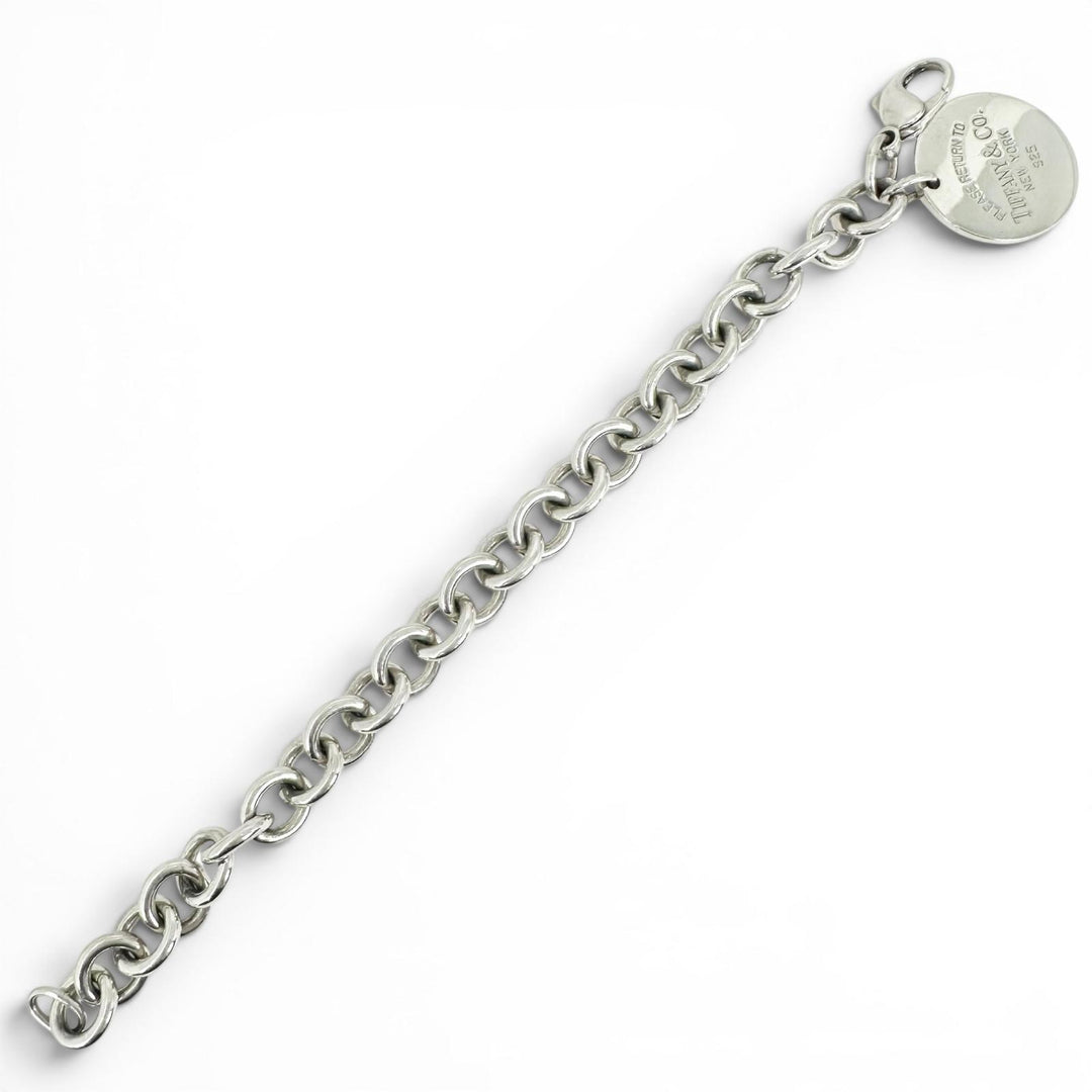 Great TIFFANY&Co. bracelet Return to TIFFANY&Co. Round Tag Chain design Silver