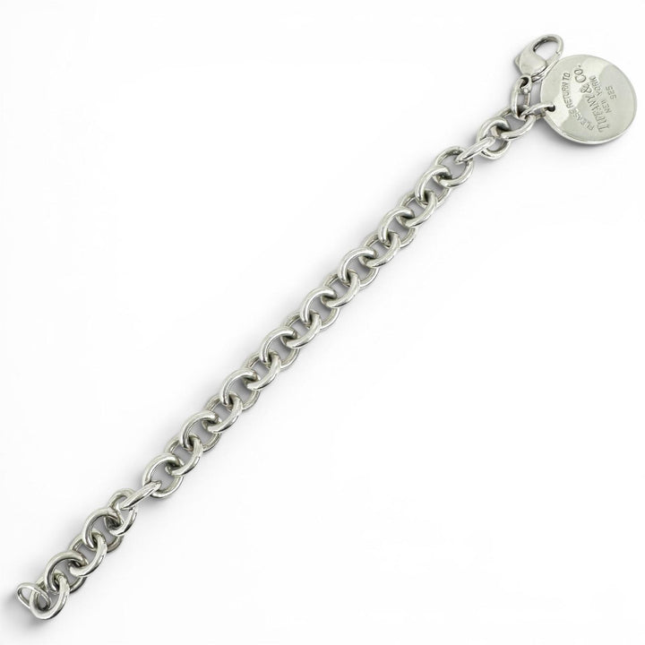 Great TIFFANY&Co. bracelet Return to TIFFANY&Co. Round Tag Chain design Silver