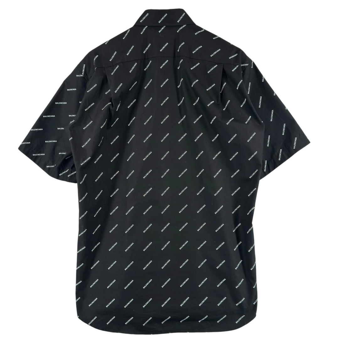 Excellent BALENCIAGA Short sleeve shirt All Over Logo Short Sleeve Shirt