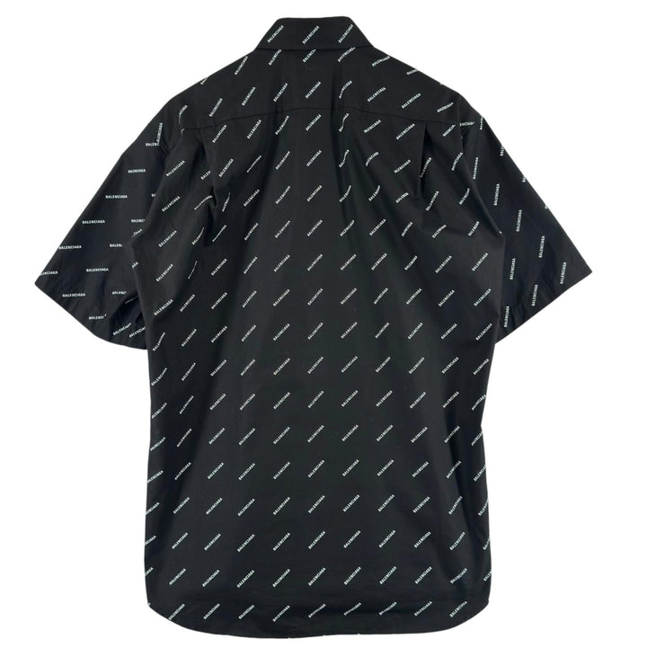 Excellent BALENCIAGA Short sleeve shirt All Over Logo Short Sleeve Shirt