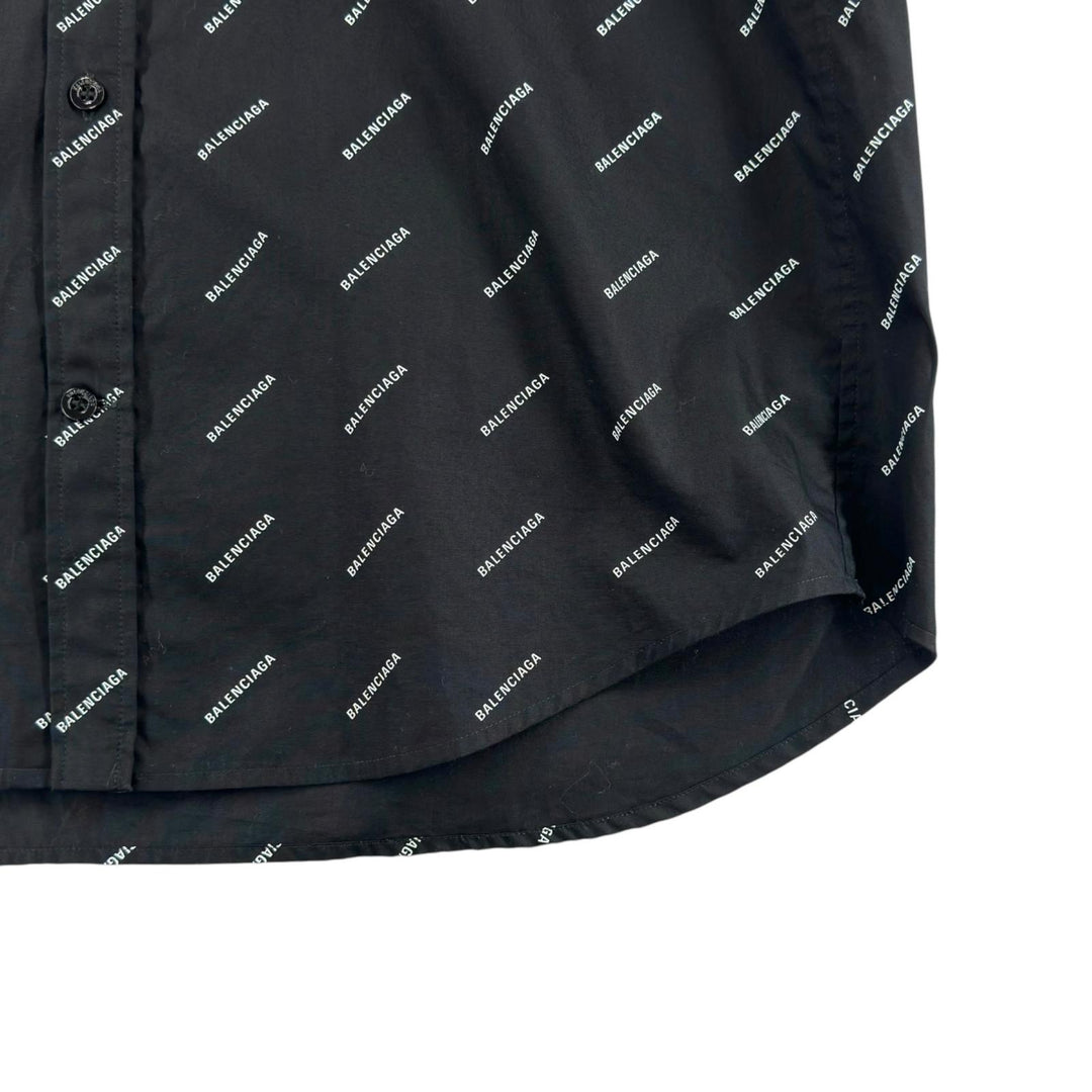Excellent BALENCIAGA Short sleeve shirt All Over Logo Short Sleeve Shirt