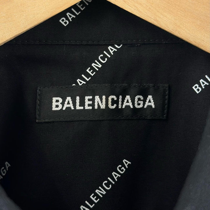 Excellent BALENCIAGA Short sleeve shirt All Over Logo Short Sleeve Shirt