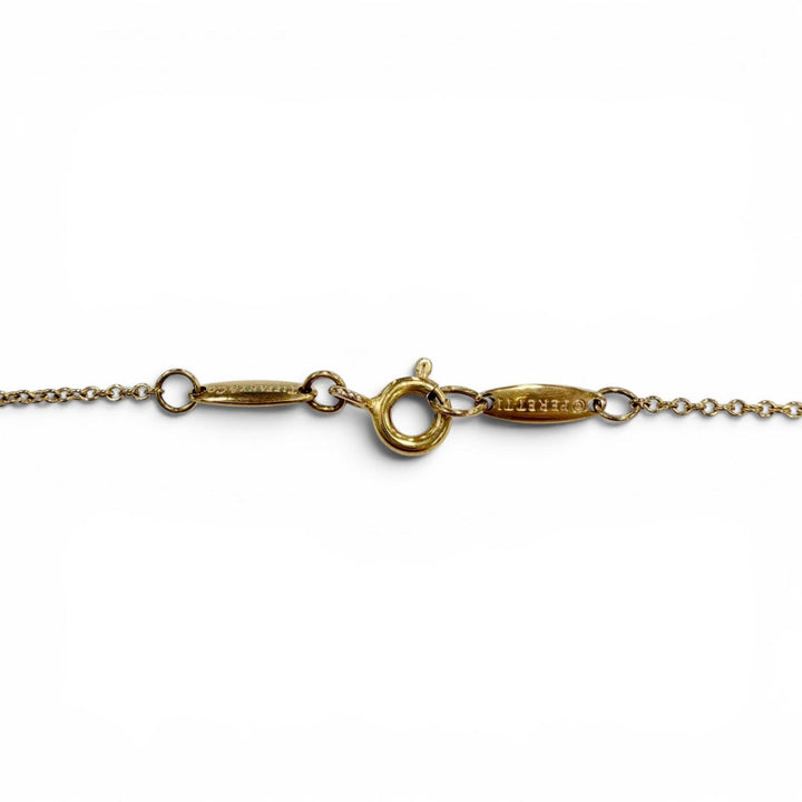 Excellent TIFFANY&Co. Necklace Open Heart Pendant Yellow Gold AU750 Women