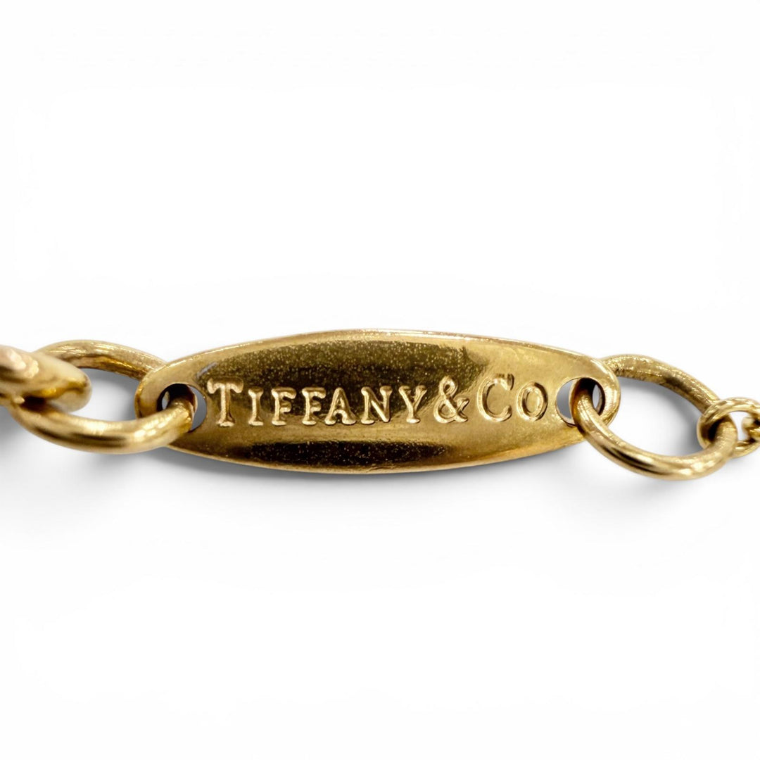 Excellent TIFFANY&Co. Necklace Open Heart Pendant Yellow Gold AU750 Women