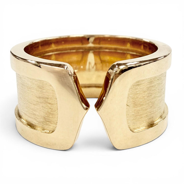 Excellent Cartier C2 Wide Ring Yellow Gold 750 Women M39200