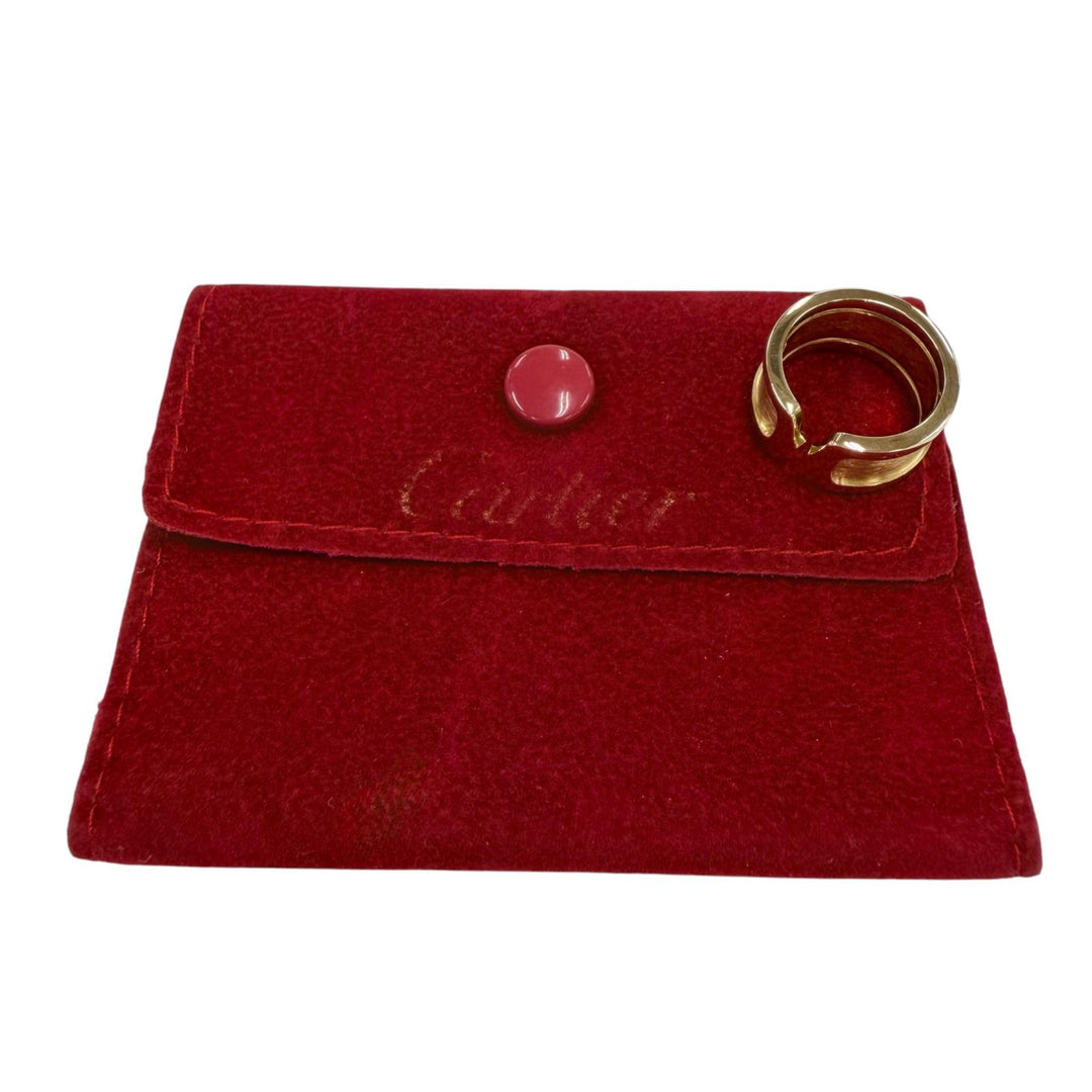 Excellent Cartier C2 Wide Ring Yellow Gold 750 Women M39200