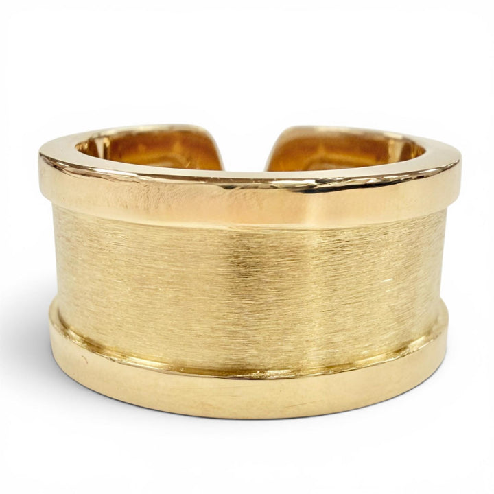 Excellent Cartier C2 Wide Ring Yellow Gold 750 Women M39200