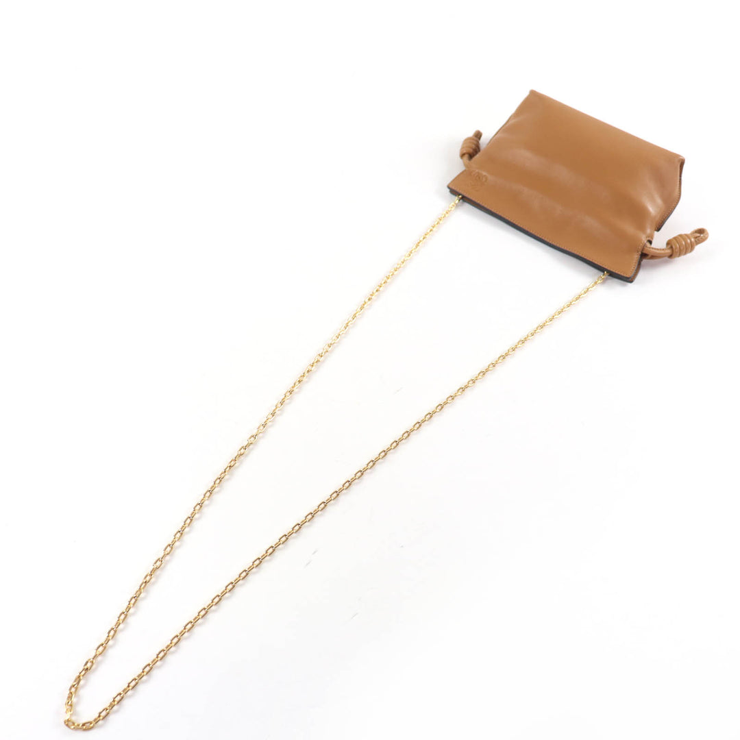 Very Good LOEWE Flamenco Clutch Nano Chain Shoulder Bag warm dessert