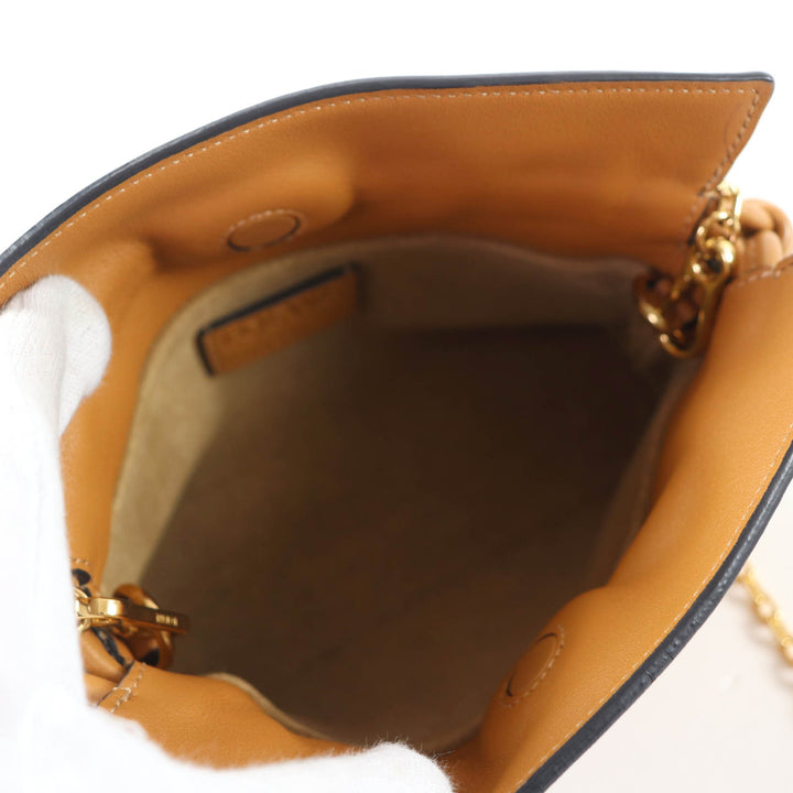 Very Good LOEWE Flamenco Clutch Nano Chain Shoulder Bag warm dessert