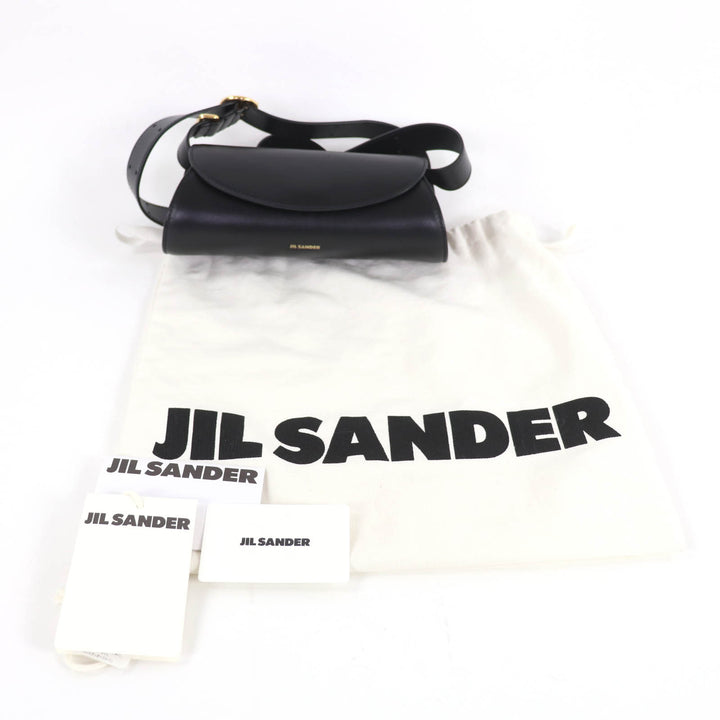 Great JIL SANDER Cannolo Mini Shoulder Bag With logo black leather J08WD0008