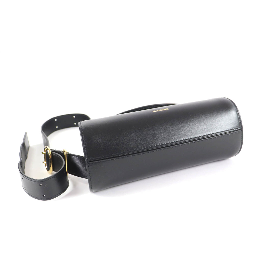 Great JIL SANDER Cannolo Mini Shoulder Bag With logo black leather J08WD0008