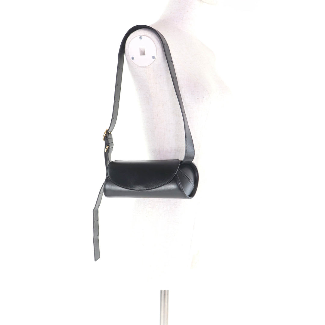 Great JIL SANDER Cannolo Mini Shoulder Bag With logo black leather J08WD0008
