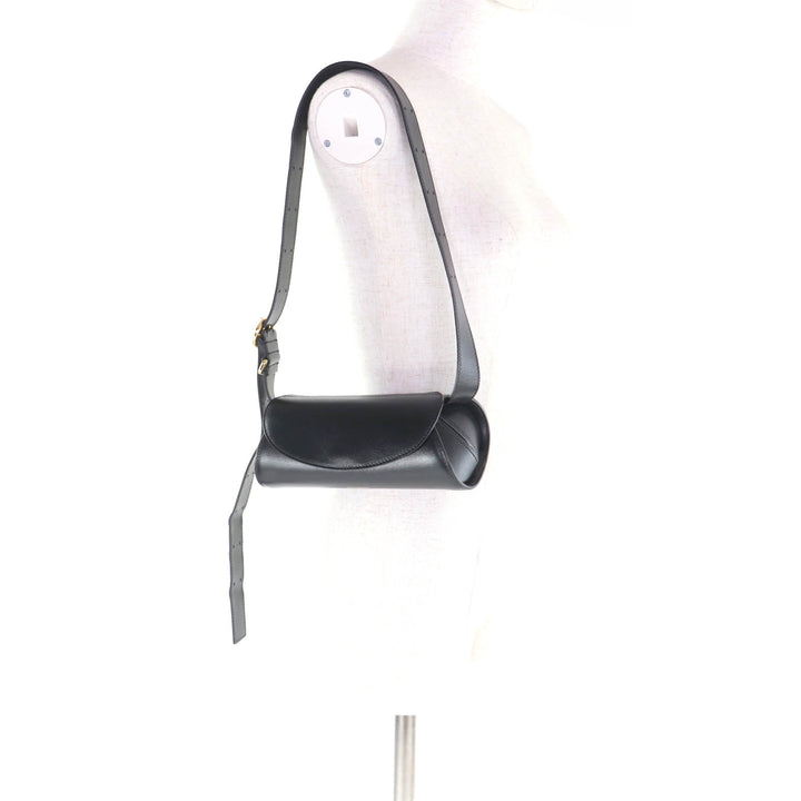 Great JIL SANDER Cannolo Mini Shoulder Bag With logo black leather J08WD0008