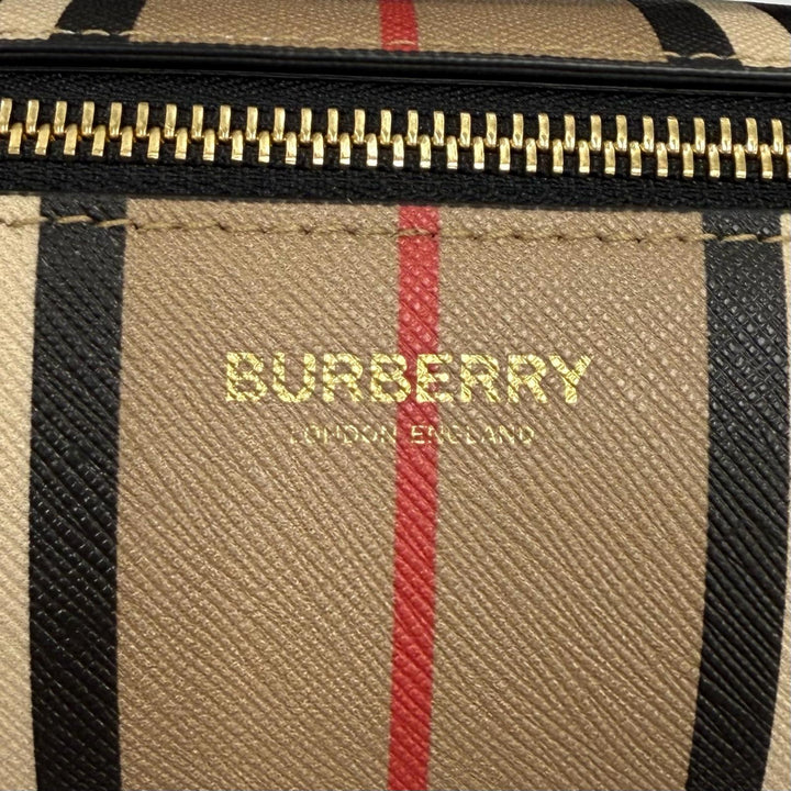 Pristine BURBERRY Nova Check Pattern 2-way Leather Barrel Bag 8030456