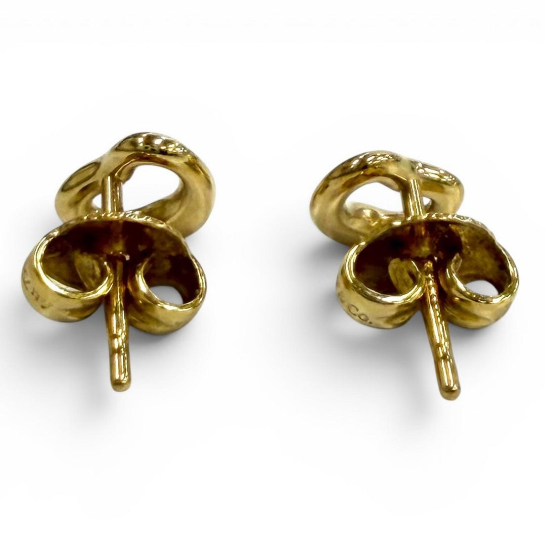 Excellent TIFFANY&Co. Pierce Open Heart Stud Pierce Extra mini Yellow Gold 750