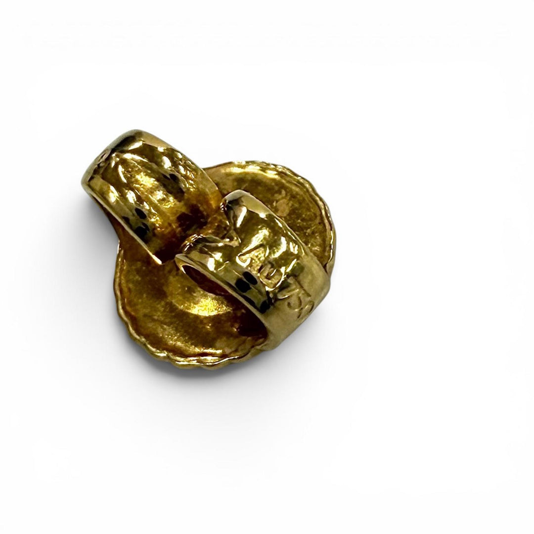 Excellent TIFFANY&Co. Pierce Open Heart Stud Pierce Extra mini Yellow Gold 750