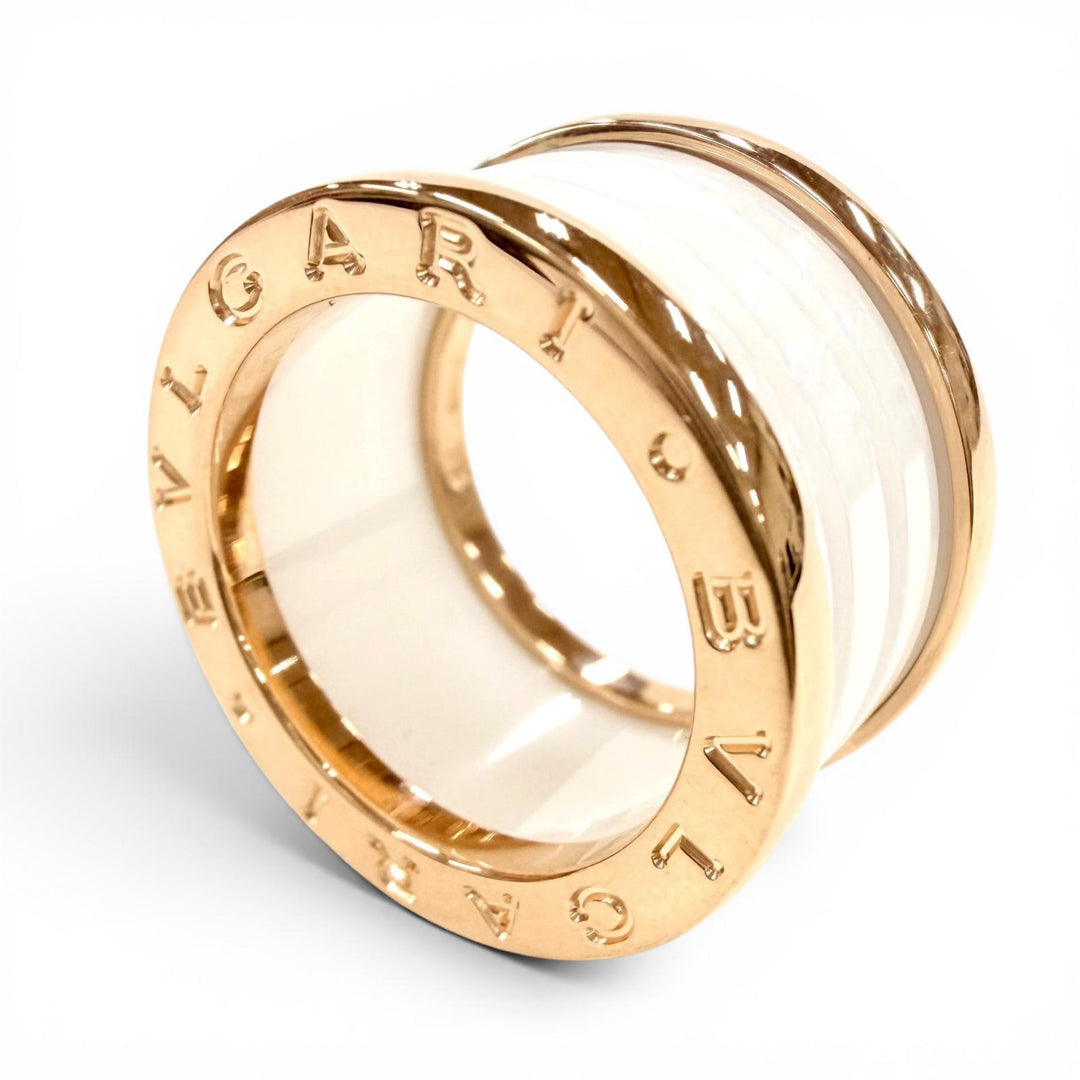 Excellent BVLGARI Ring Bee zero one ring Pink gold AU750 Women CV32932