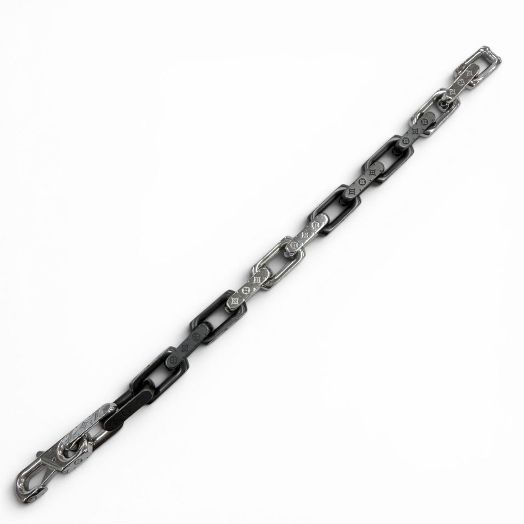 Great LOUIS VUITTON bracelet Monogram Chain Bracelet Silver mens M00687