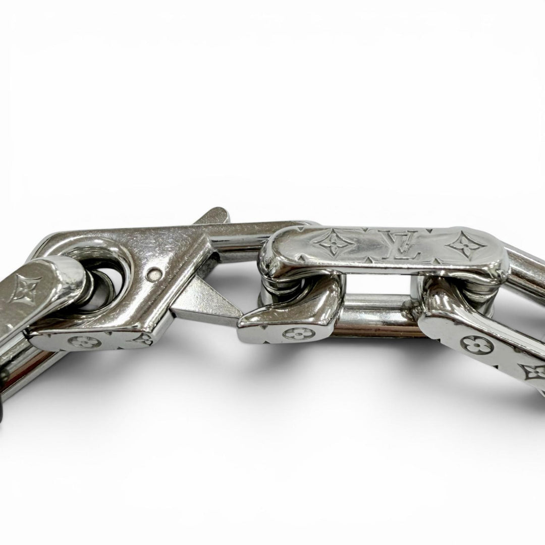 Great LOUIS VUITTON bracelet Monogram Chain Bracelet Silver mens M00687
