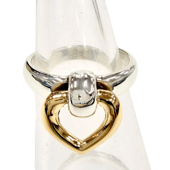 Excellent HERMES Ring ring Heart Knock Ring combination Silver 925 Women