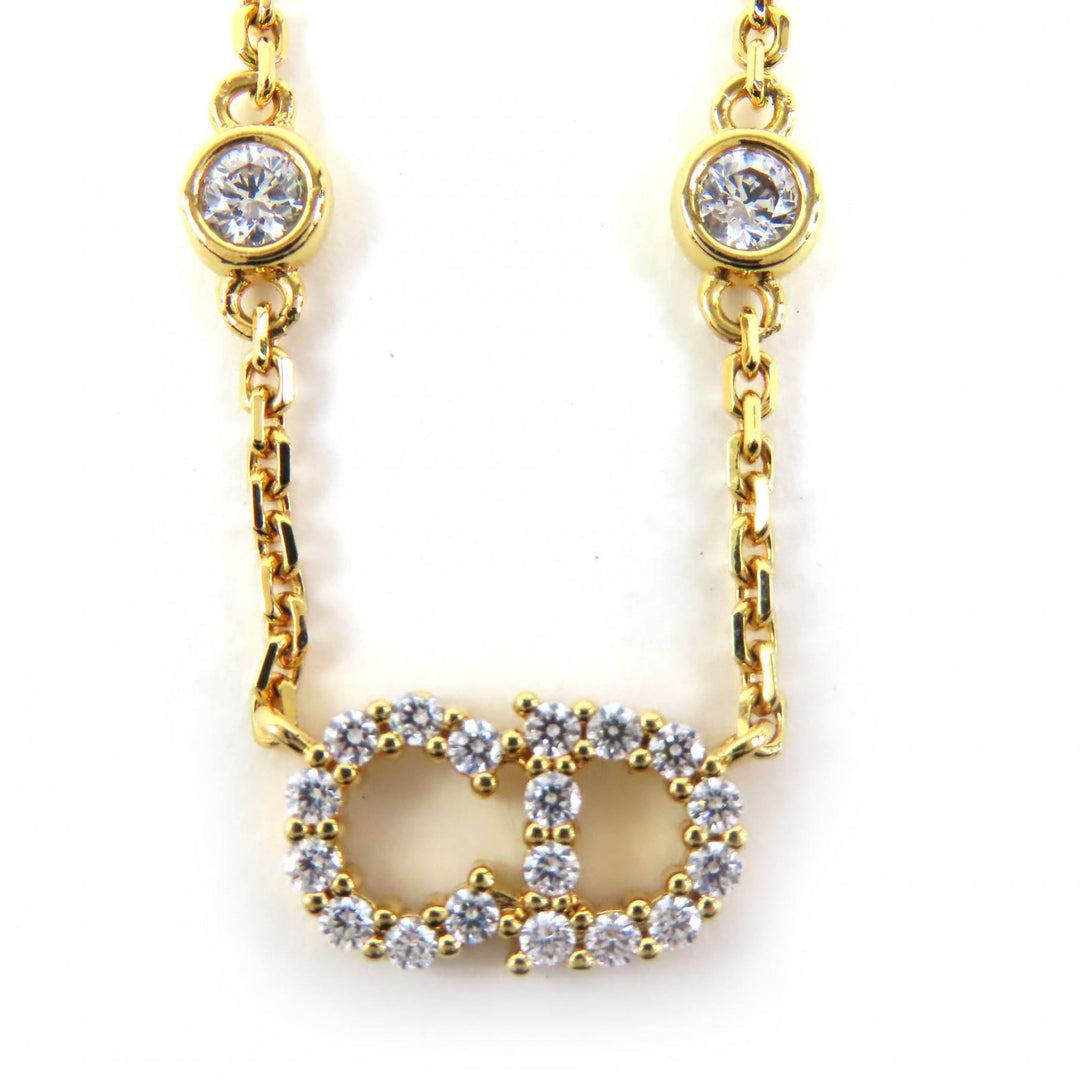 Excellent DIOR Necklace Clair D Lune Rhinestone faux pearl gold N3522WOMZI