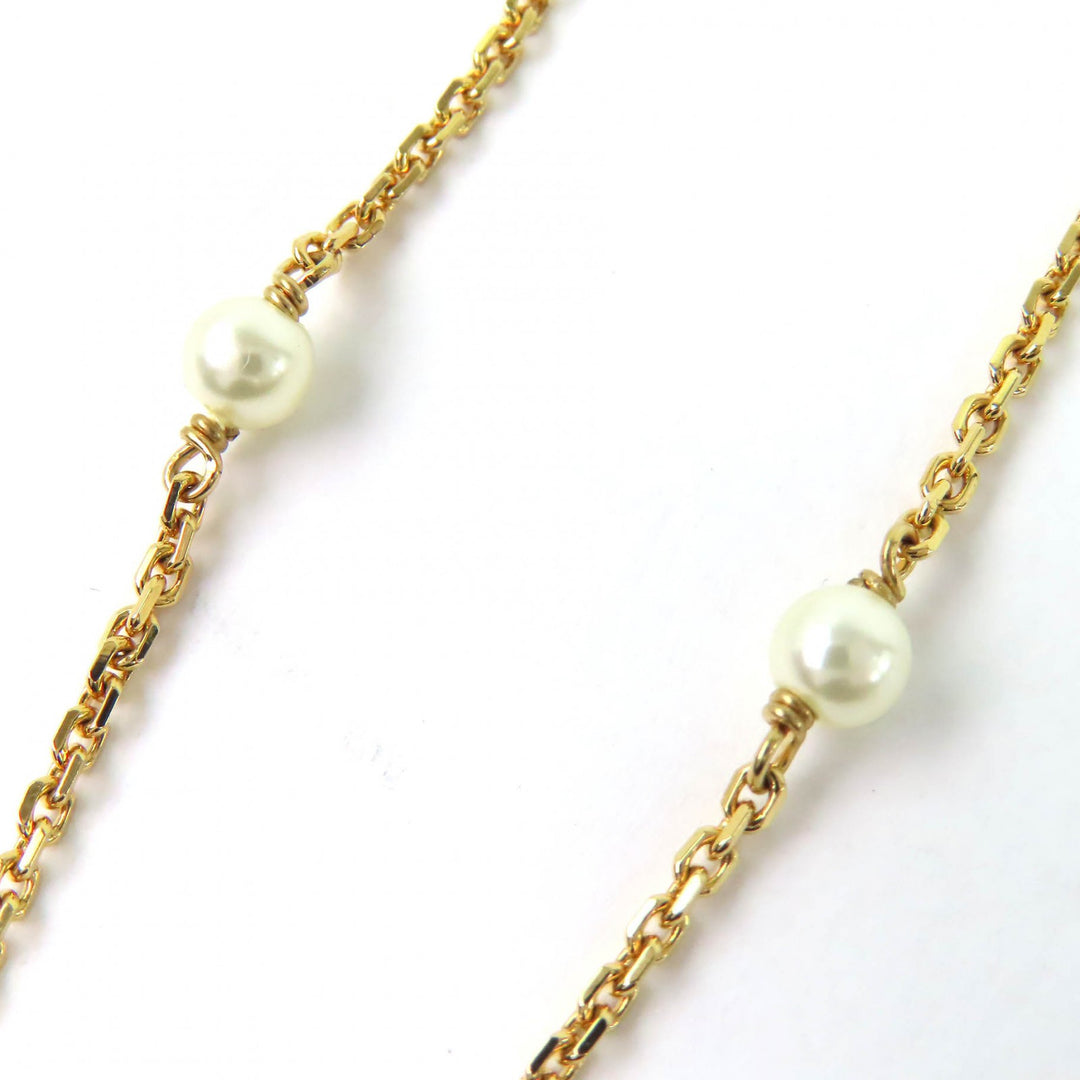 Excellent DIOR Necklace Clair D Lune Rhinestone faux pearl gold N3522WOMZI