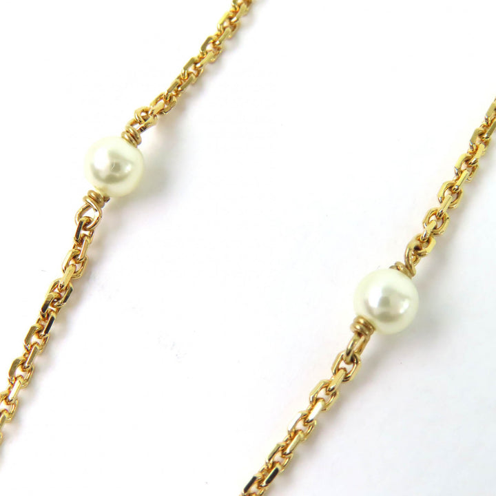Excellent DIOR Necklace Clair D Lune Rhinestone faux pearl gold N3522WOMZI