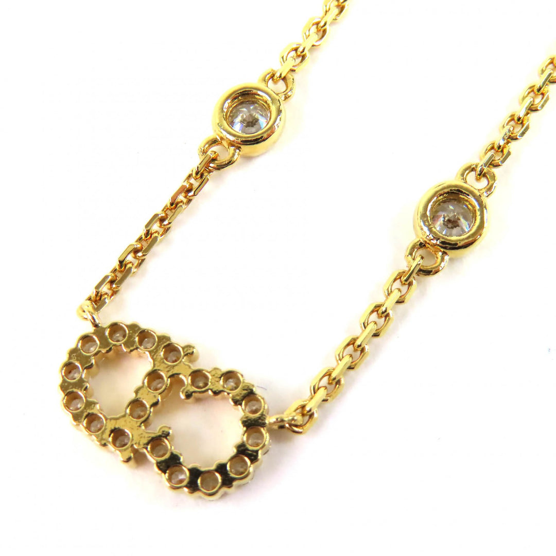 Excellent DIOR Necklace Clair D Lune Rhinestone faux pearl gold N3522WOMZI