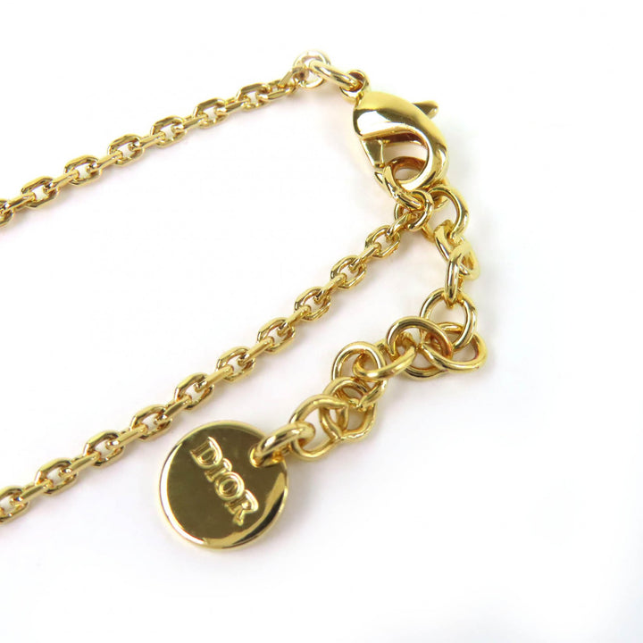 Excellent Christian Dior Necklace Clair D Lune Rhinestone logo heart N3477WOMCY