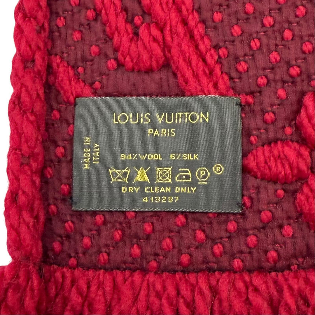 Great LOUIS VUITTON Scarf Echal Progomania With fringe wool Women 413287