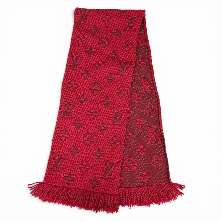 Great LOUIS VUITTON Scarf Escalp Logo Mania Ruby wool Women 413287