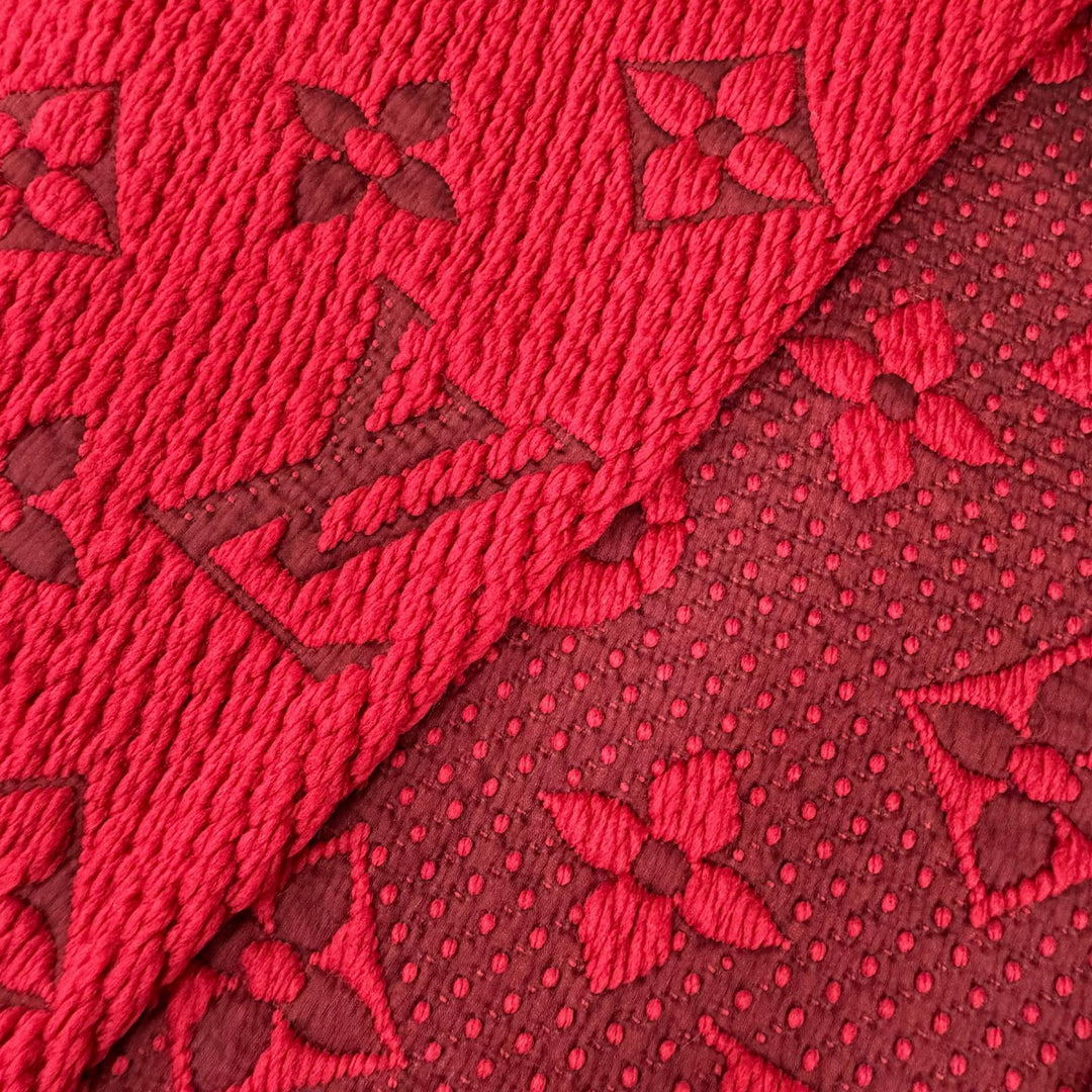 Great LOUIS VUITTON Scarf Escalp Logo Mania Ruby wool Women 413287