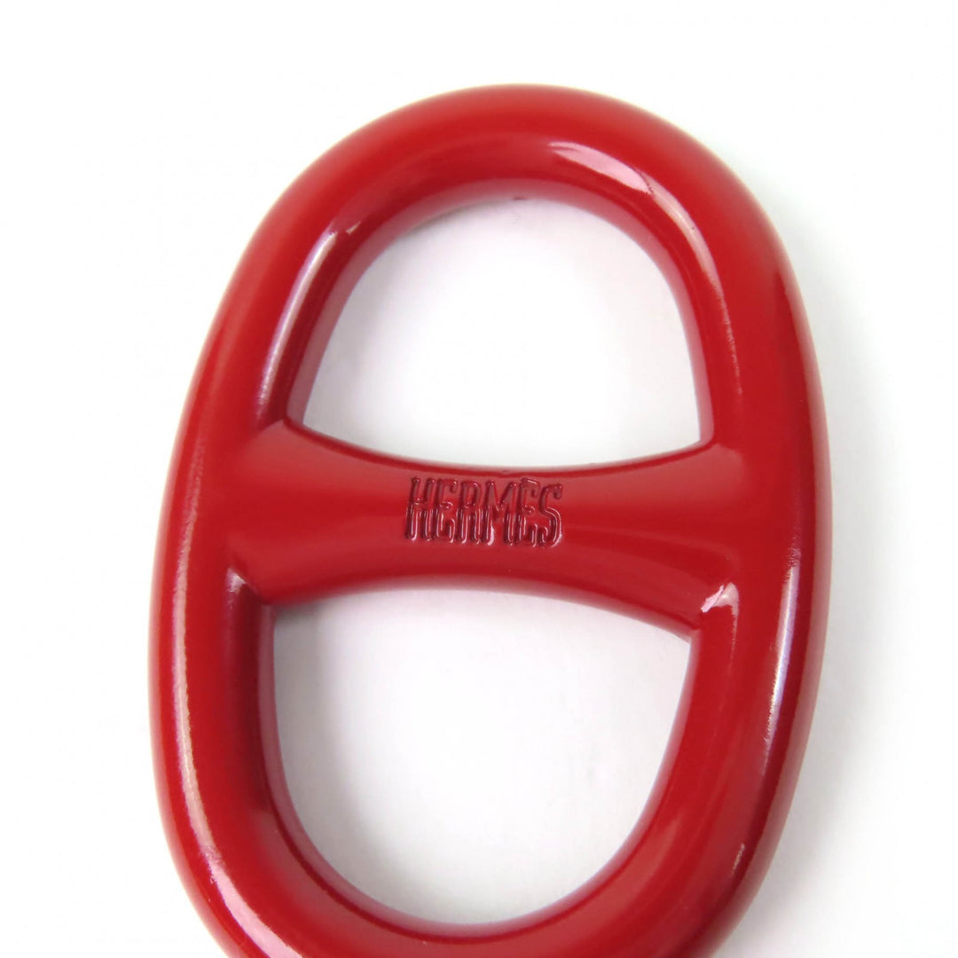 Excellent HERMES Scarf ring Logo-emblazoned Chaine d'Ancre Red metal Women