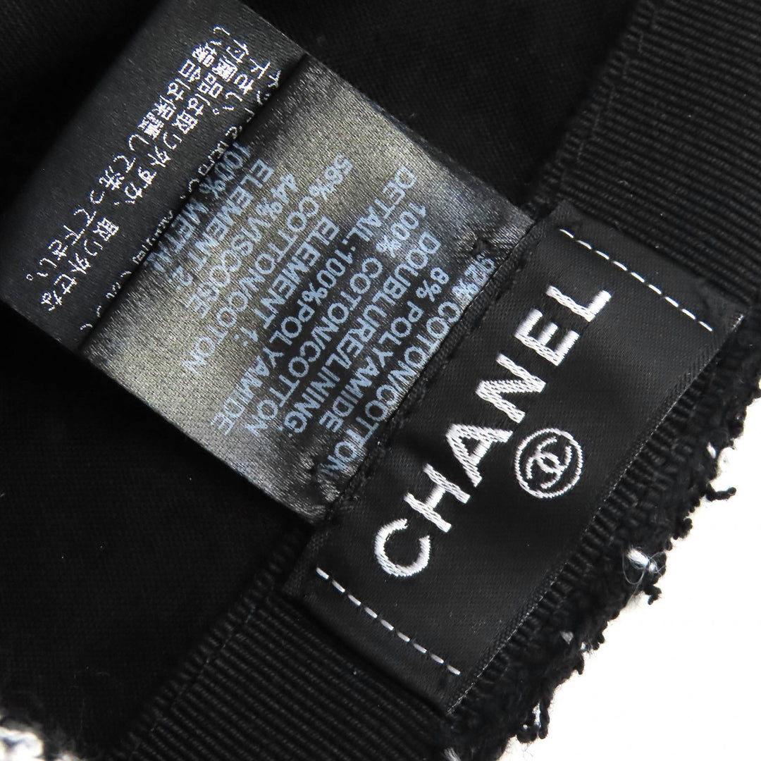 Great CHANEL cap COCO Mark Tweed Baseball Cap black cotton Women 23B
