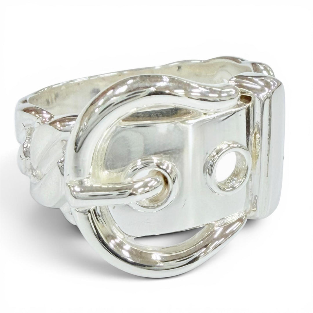 Excellent HERMES Ring ring Bookle serie ring Silver 925 Women