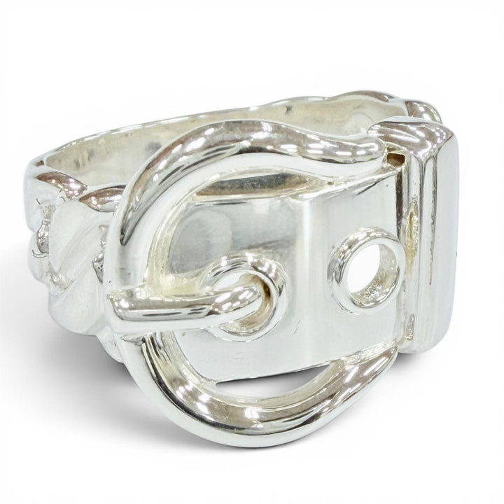 Excellent HERMES Ring ring Bookle serie ring Silver 925 Women