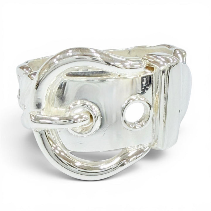Excellent HERMES Ring ring Bookle serie ring Silver 925 Women