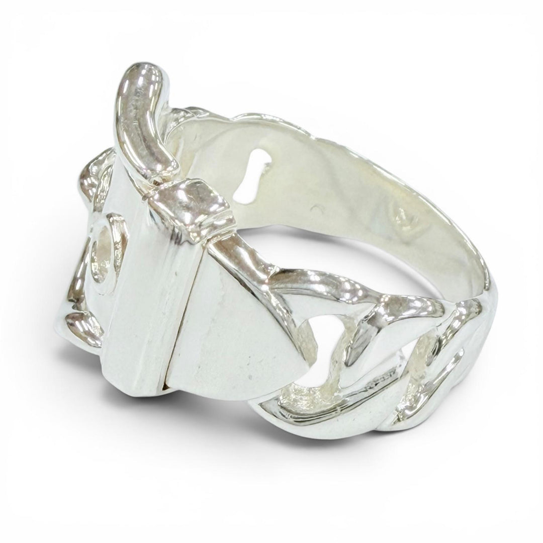 Excellent HERMES Ring ring Bookle serie ring Silver 925 Women