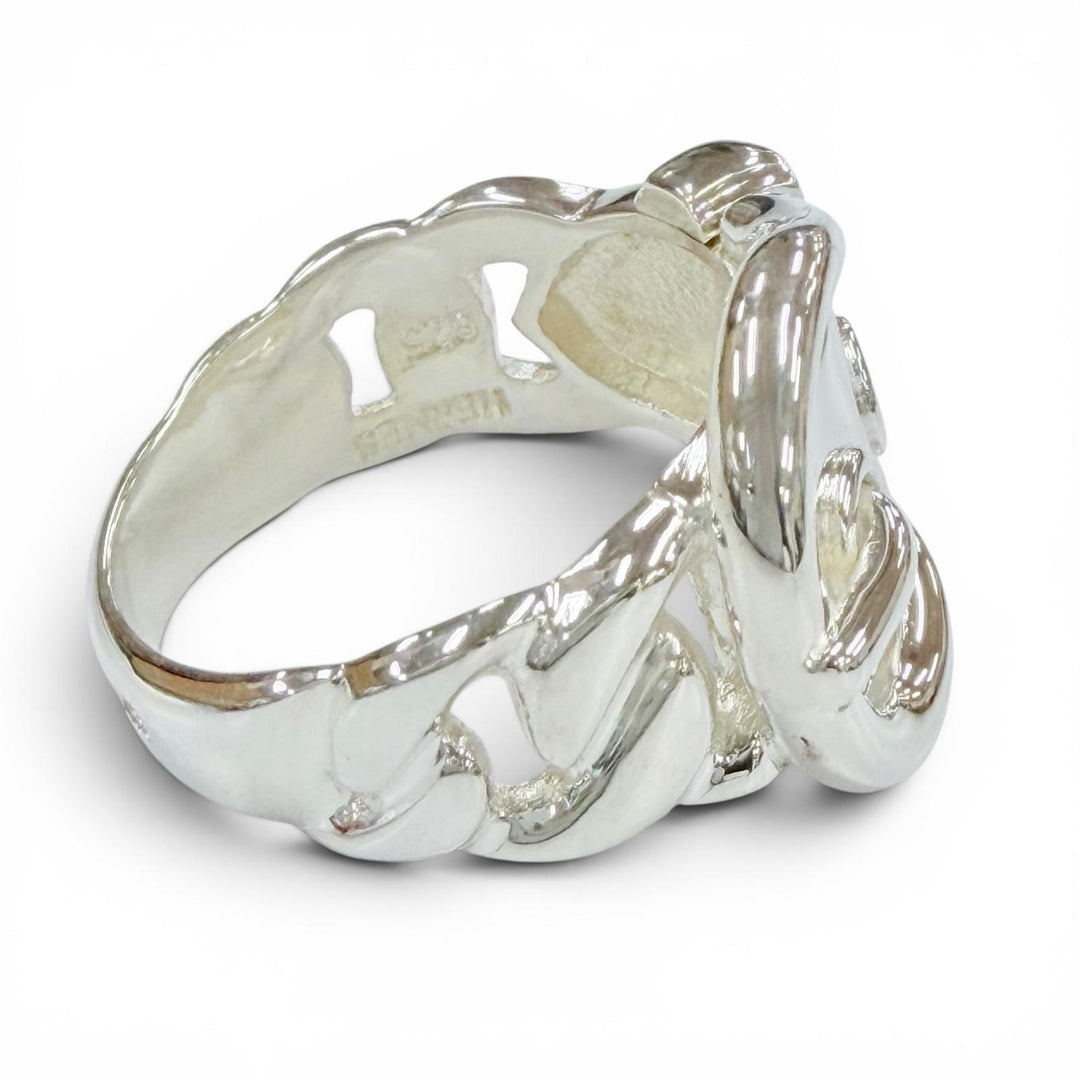 Excellent HERMES Ring ring Bookle serie ring Silver 925 Women