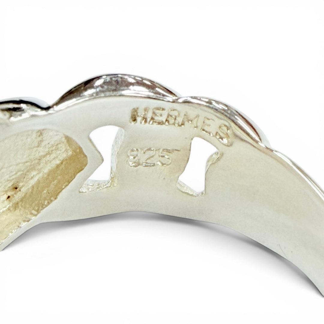 Excellent HERMES Ring ring Bookle serie ring Silver 925 Women