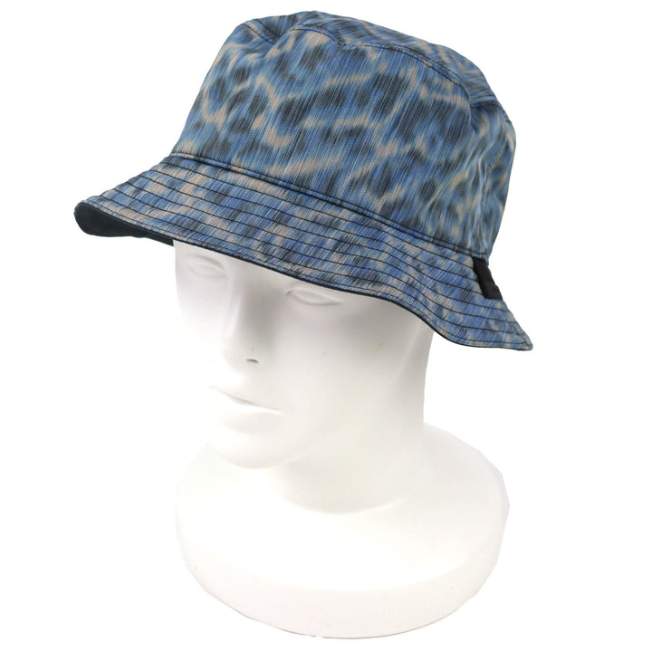 Pristine DIOR Parley hat Leopard Pattern Bucket Hat Blue mens M 293C906D5547
