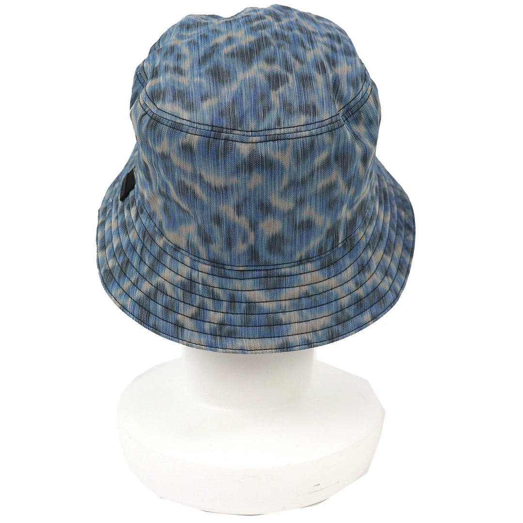 Pristine DIOR Parley hat Leopard Pattern Bucket Hat Blue mens M 293C906D5547